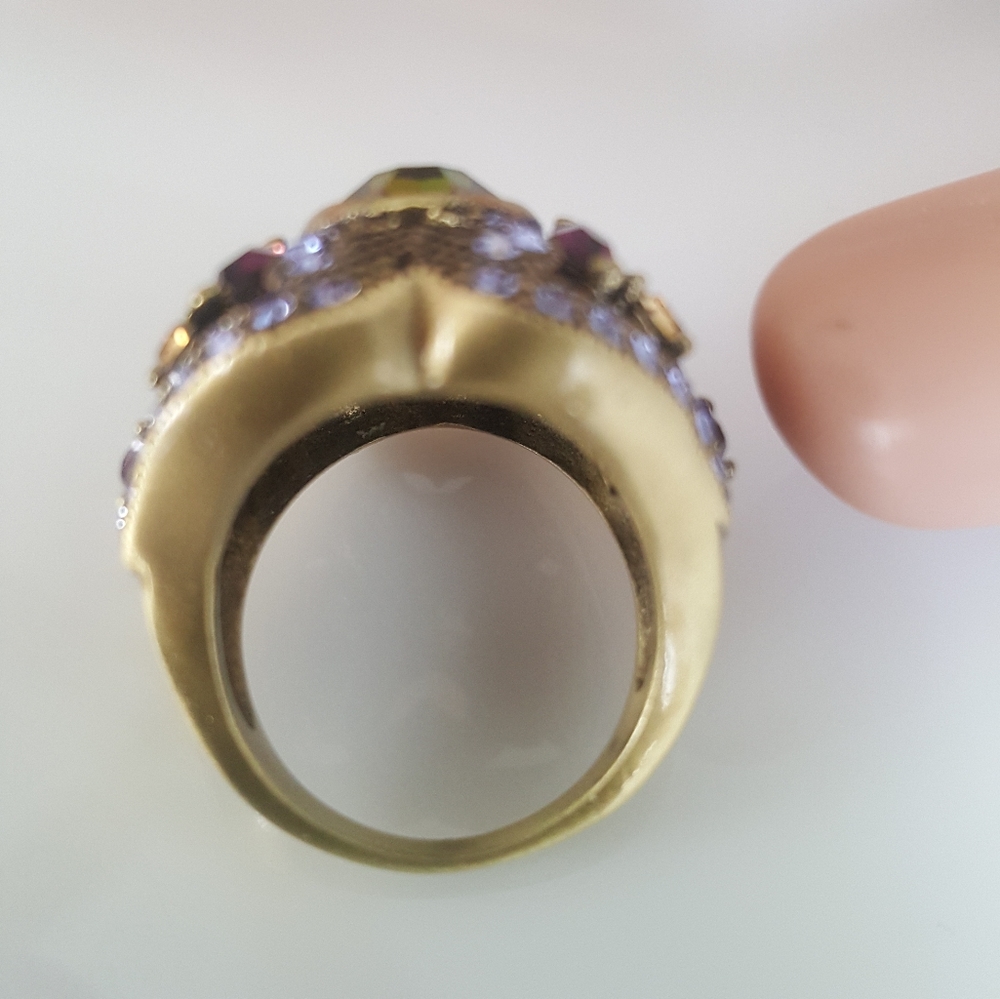 Heidi Daus ring size 7 large purple and green - Picture 4 of 5
